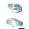 Ensemble de protection solaire pour vitre arrière en trois parties - Pièces d'origine Audi 8P4064160. Ensemble de protection solaire pour vitre arrière en trois parties - Pièces d'origine Audi 8P4064160.