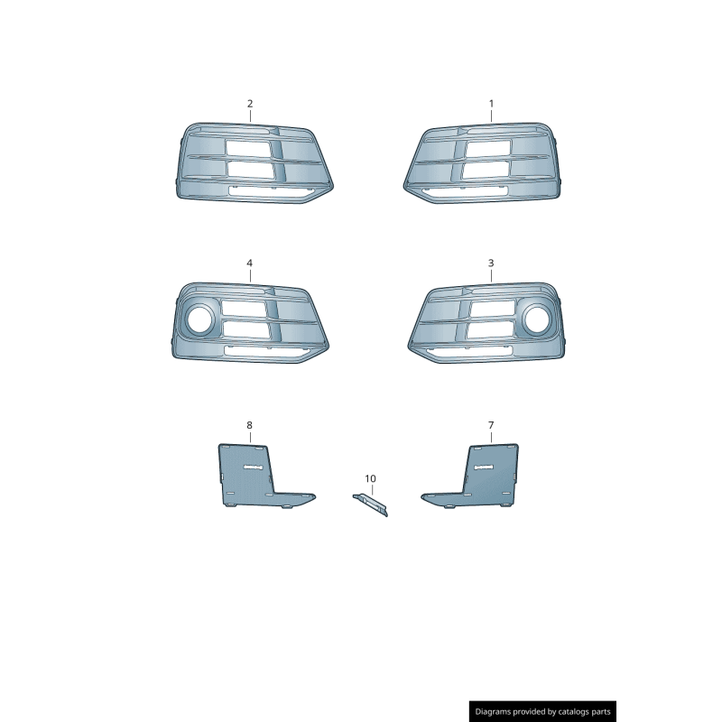 Capuchon d'extrémité de la grille de guidage d'admission d'air droit - Pièces d'origine Audi 80A807246 Capuchon d'extrémité de la grille de guidage d'admission d'air droit - Pièces d'origine Audi 80A807246