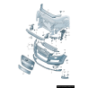 Bouclier avant S-Line, grille de brouillard côté droit - Pièces d'origine Audi 8J0807682B01C Bouclier avant S-Line, grille de brouillard côté droit - Pièces d'origine Audi 8J0807682B01C