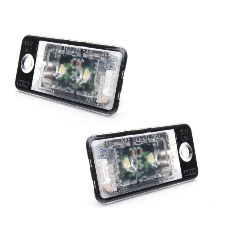 Ensemble d'éclairage de plaque d'immatriculation à LED droite et gauche - Pièces d'origine Audi 4H0943022/4H0943021.