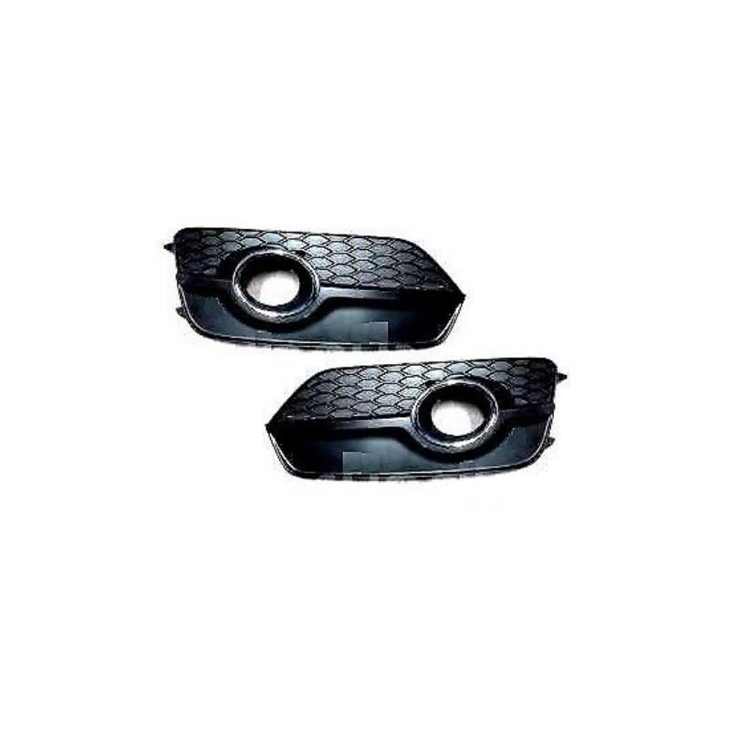 Right coté conducteur Left Bumper Fog Light Grill Satin Black - Original parts Audi 8U0807682ESP9/8U0807681ESP9