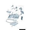 Kit de réparation de support de lampe de phare droit coté passager - Pièces d'origine Audi 8E0998122. Kit de réparation de support de lampe de phare droit coté passager - Pièces d'origine Audi 8E0998122.