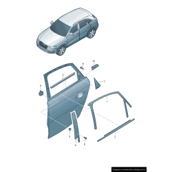 Garniture de pilier de porte arrière droit coté passager en noir brillant - Pièces d'origine Audi 8R0839902M5FQ