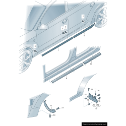 Couverture de garniture de porte inférieure arrière droite apprêtée - Pièces d'origine Audi 4F0853970LGRU