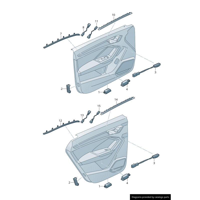 Rs Sport Front Door Entry Led Puddle Light Logo Pair Set 2pcs - Original parts Audi 4S0947409/4S0947410