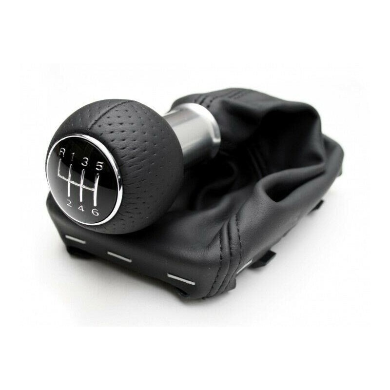 Pommeau de levier de vitesse en cuir noir S Line à 6 vitesses - Pièces d'origine Audi 8E0863278DGTAV