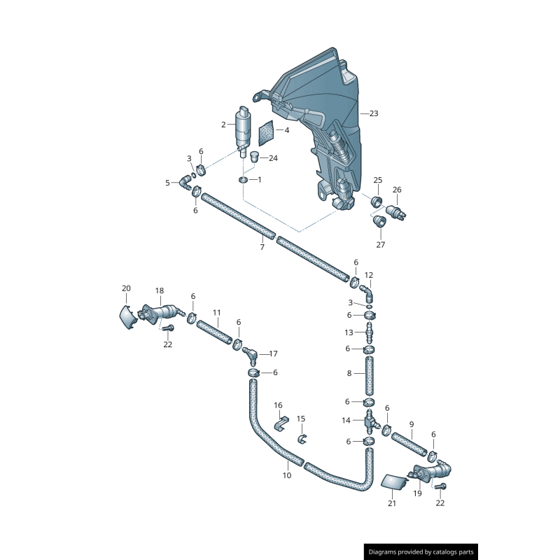 Bouchon de lave-phare de phare avant gauche S Line coté conducteur - Pièces d'origine Audi 4F0955275CGRU