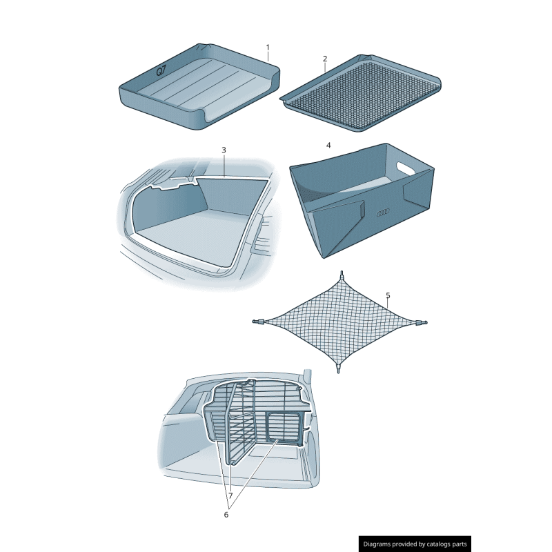 Tapis de protection raccourci en plastique pour compartiment de coffre - Pièces d'origine Audi 4M0061182