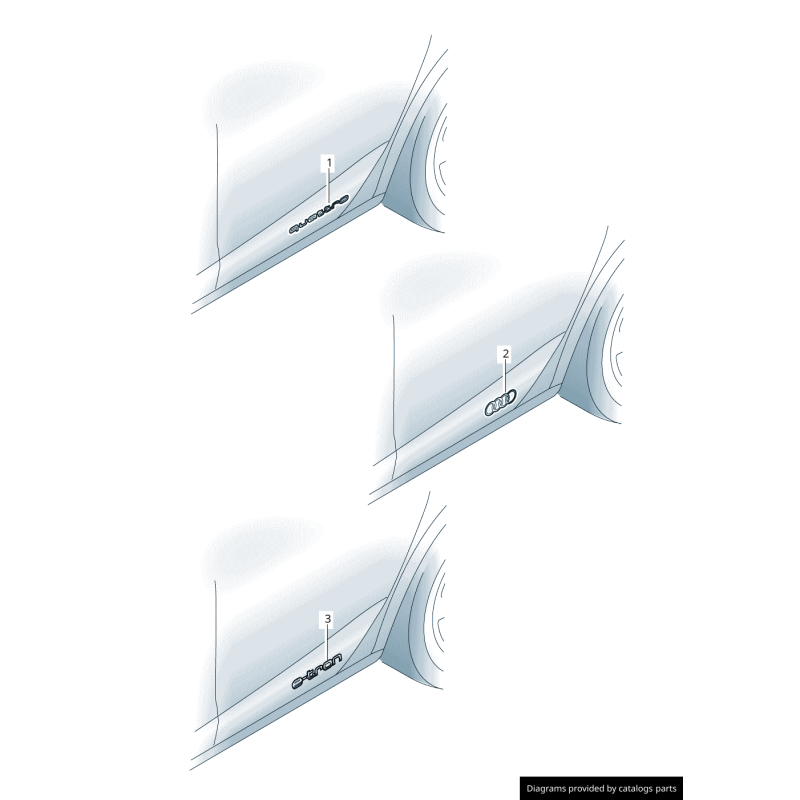 Décalcomanie latérale Quattro Film Noir - Pièces d'origine Audi 4G0064317AY9B