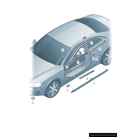 Protection de bas de caisse contre les éclats de pierre, apprêtée, côté droit coté passager - Pièces d'origine Audi 8T0854932AGR Protection de bas de caisse contre les éclats de pierre, apprêtée, côté droit coté passager - Pièces d'origine Audi 8T0854932AGR