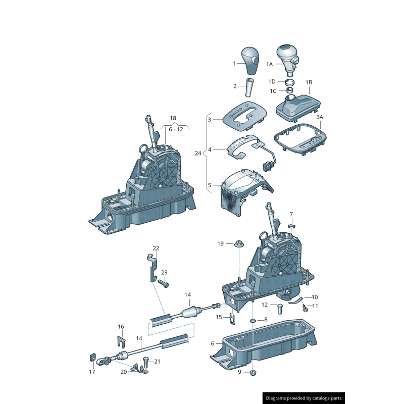 Pommeau de levier de vitesses automatique S-Line noir Rhd - Pièces d'origine Audi 8P2713141CURU