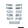 S-Line Bumper Grill Fog Light Surround Center Grill Set 3 Pcs - Original parts Audi 8E0807681C/8E0807682C S-Line Bumper Grill Fog Light Surround Center Grill Set 3 Pcs - Original parts Audi 8E0807681C/8E0807682C