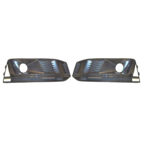 Pare-chocs avant S-Line Grille inférieure en chrome foncé gauche droite - Pièces d'origine Audi 8W0807681GFUQ/8W0807682GFUQ Pare-chocs avant S-Line Grille inférieure en chrome foncé gauche droite - Pièces d'origine Audi 8W0807681GFUQ/8W0807682GFUQ