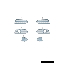 Ensemble de grilles inférieures de pare-chocs avant S-Line gauche et droite - Pièces d'origine Audi 4G0807647CBMT/4G0807648CBMT.