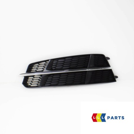 Pare-chocs avant S-Line, grille inférieure gauche coté conducteur noire/chromée - Pièces d'origine Audi 4G0807647F9B9 Pare-chocs avant S-Line, grille inférieure gauche coté conducteur noire/chromée - Pièces d'origine Audi 4G0807647F9B9
