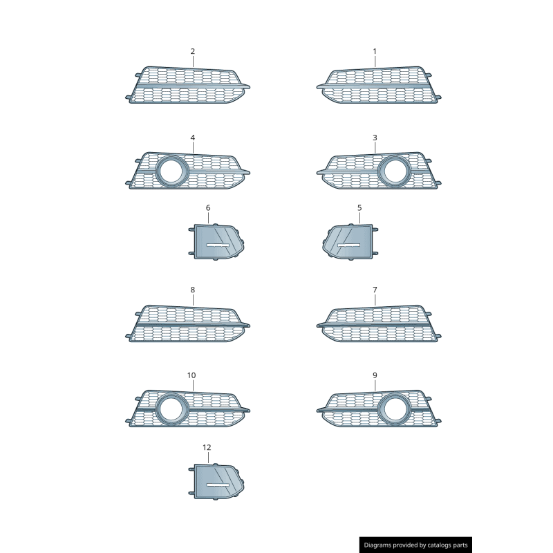 Pare-chocs avant S-Line, grille inférieure gauche coté conducteur noire/chromée - Pièces d'origine Audi 4G0807647F9B9