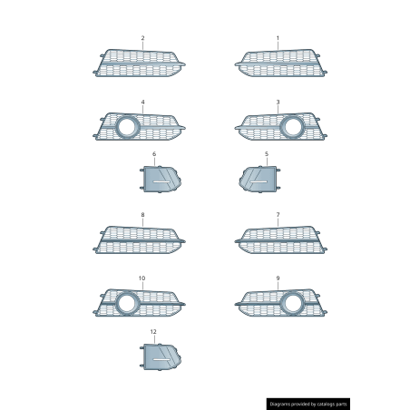 Pare-chocs avant S-Line, grille inférieure gauche coté conducteur noire/chromée - Pièces d'origine Audi 4G0807647F9B9 Pare-chocs avant S-Line, grille inférieure gauche coté conducteur noire/chromée - Pièces d'origine Audi 4G0807647F9B9