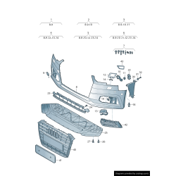 Capuchon de couverture de crochet de remorquage de pare-chocs avant S-Line apprêté - Pièces d'origine Audi 8W0807241AGRU