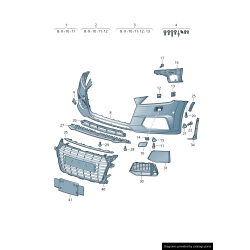 Cache de crochet de remorquage de pare-chocs avant S-Line apprêté - Pièces d'origine Audi 8S0807241AGRU