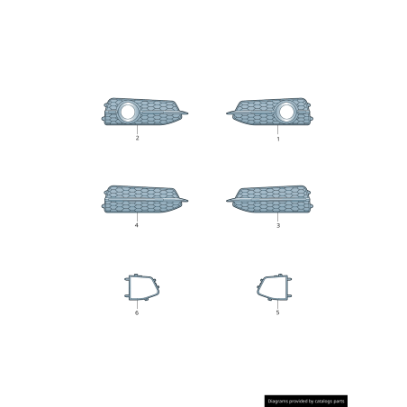 S-Line Left Right Bumper Grill Fog Light Trim Set - Original parts Audi 4G0807682J01C/4G0807681J01C S-Line Left Right Bumper Grill Fog Light Trim Set - Original parts Audi 4G0807682J01C/4G0807681J01C
