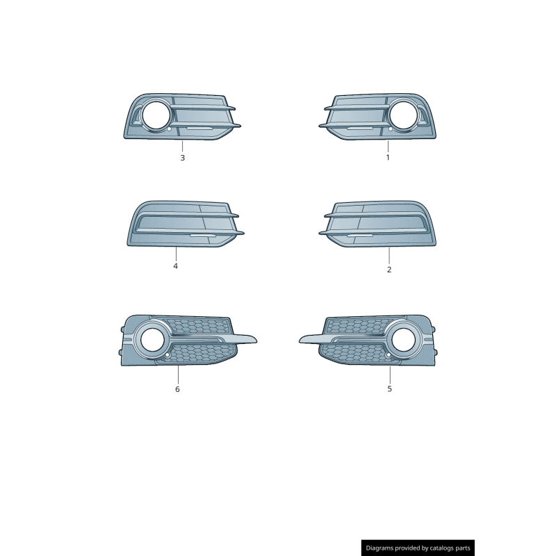 Grille de pare-chocs gauche S-Line avec entourage de phare antibrouillard - Pièces d'origine Audi 8X0807681B01C
