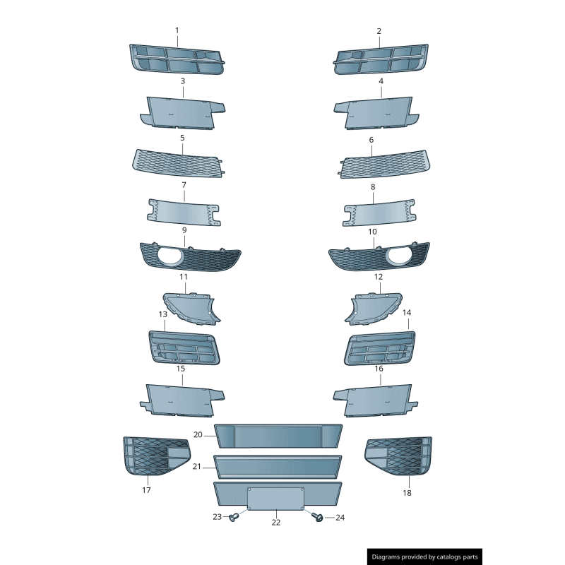 Grille inférieure de pare-chocs avant gauche S-Line coté conducteur - Pièces d'origine Audi 4L0807697B01C