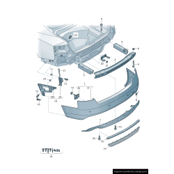 Becquet arrière de pare-chocs S-Line avec grille de garniture de diffuseur en noir satiné - Pièces d'origine Audi 8T880783301C.