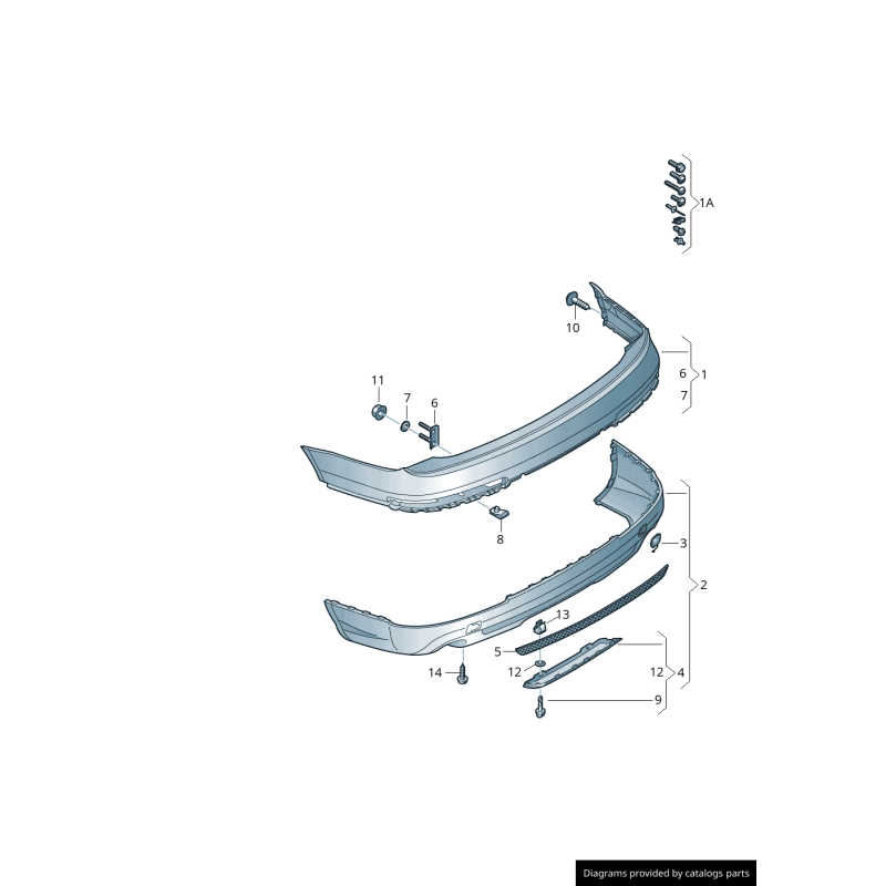Insert de diffuseur de pare-chocs arrière S-Line - Pièces d'origine Audi 4L0807833A3FZ