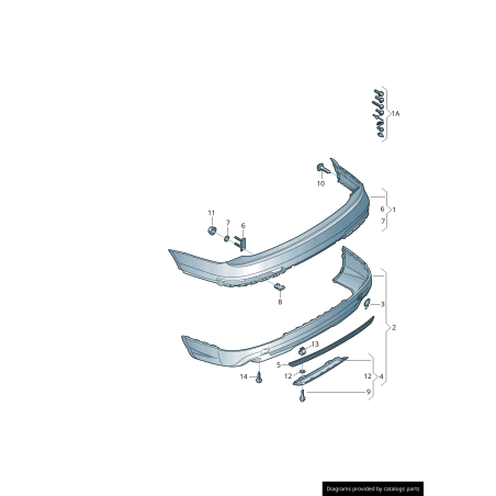 Insert de diffuseur de pare-chocs arrière S-Line - Pièces d'origine Audi 4L0807833A3FZ Insert de diffuseur de pare-chocs arrière S-Line - Pièces d'origine Audi 4L0807833A3FZ