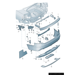 Pare-chocs arrière S-Line avec diffuseur apprêté - Pièces d'origine Audi 4F9807521CGRU