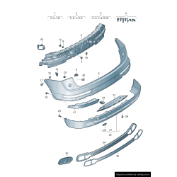 Pare-chocs arrière S-Line avec couverture de crochet de remorquage apprêtée côté droit coté passager - Pièces d'origine Audi 80A