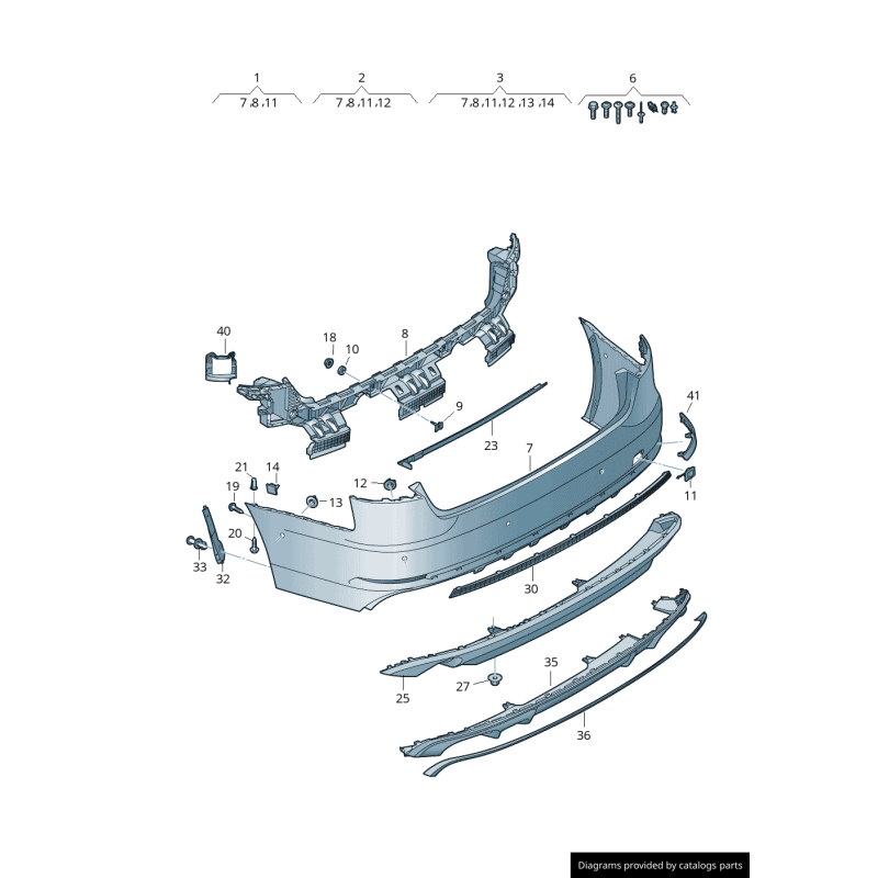 Capuchon de couverture de crochet de remorquage de pare-chocs arrière S-Line apprêté - Pièces d'origine Audi 8W5807441AGRU