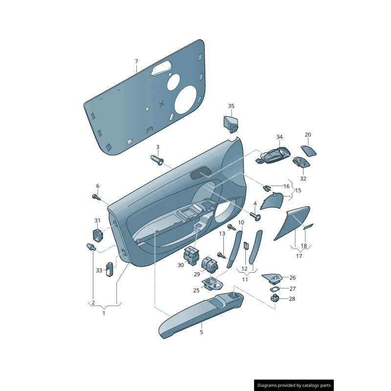 Cache haut-parleur droit extérieur noir Soul - Pièces d'origine Audi 8J00354064PK