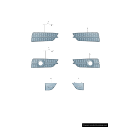 Pare-chocs avant Sportback Grille de lumière antibrouillard Droite coté passager - Pièces d'origine Audi 4G8807648GBMT