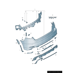 Capuchon de couverture d'œil de crochet de remorquage de pare-chocs arrière Sportback - Pièces d'origine Audi 8V4807441EGRU