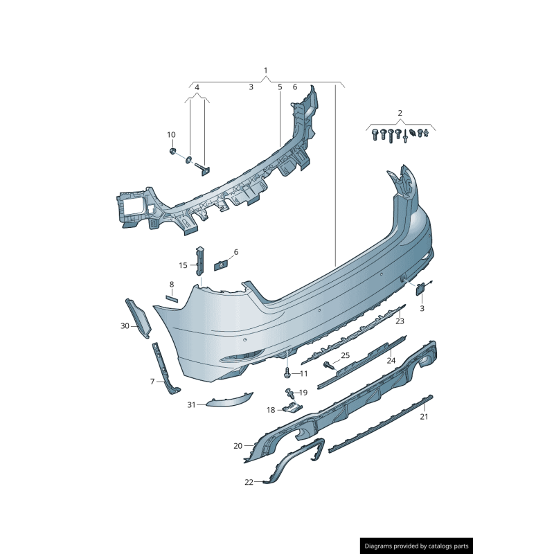 Capuchon de couverture d'œil de crochet de remorquage de pare-chocs arrière Sportback - Pièces d'origine Audi 8V4807441EGRU