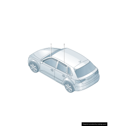 Ensemble de déflecteurs de vent pour fenêtre latérale arrière Sportback - Pièces d'origine Audi 8V4072194.