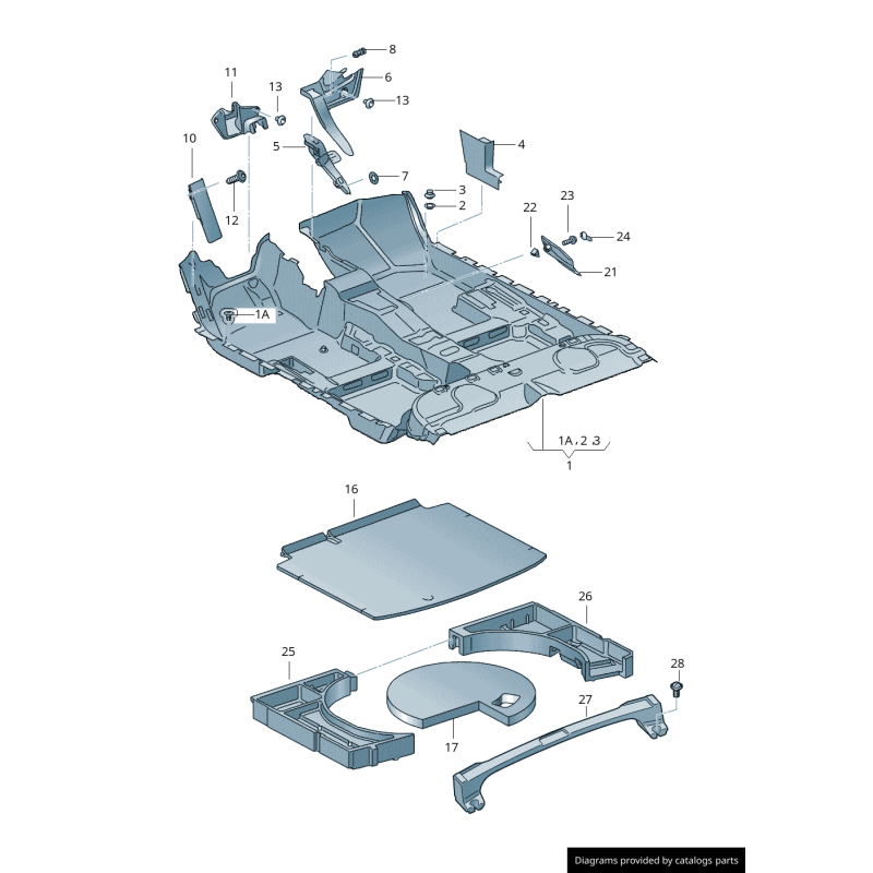 Repose-pied en acier inoxydable LHD - Pièces d'origine Audi 5Q1864551A