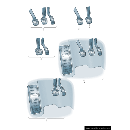 Ensemble de couvre-pédales en acier inoxydable pour boîte manuelle à conduite à gauche - Pièces d'origine Audi 8K1064200.