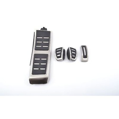 Ensemble de couvre-pédales en acier inoxydable pour boîte manuelle à conduite à gauche - Pièces d'origine Audi 8K1064200E. Ensemble de couvre-pédales en acier inoxydable pour boîte manuelle à conduite à gauche - Pièces d'origine Audi 8K1064200E.