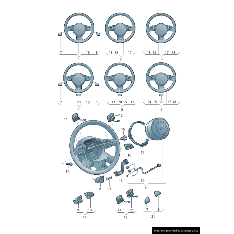 Emblème de badge S5 en aluminium pour volant de direction - Pièces d'origine Audi 8T0419685C3Q7