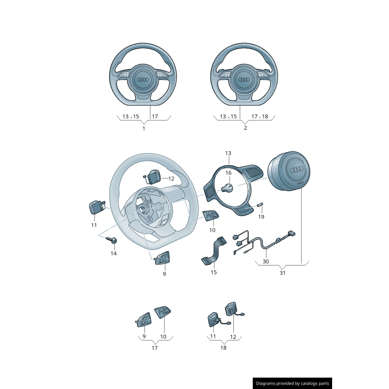 Emblème d'insigne de badge d'inscription de volant de direction SQ5 - Pièces d'origine Audi
