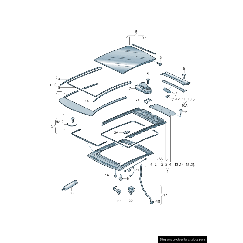 Déflecteur de vent de toit ouvrant - Pièces d'origine Audi 8X0877651