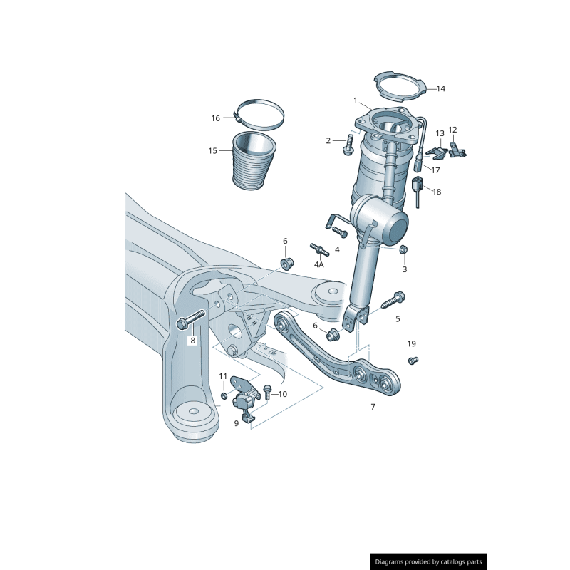 Boulon de montage d'amortisseur arrière de suspension - Pièces d'origine Audi N10500802