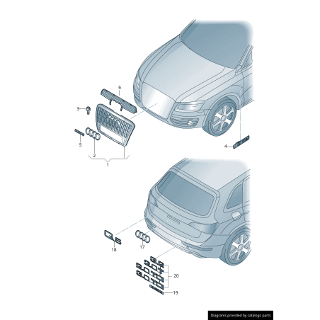 Emblème arrière TDI chromé - Pièces d'origine Audi 4H0853737B2ZZ Emblème arrière TDI chromé - Pièces d'origine Audi 4H0853737B2ZZ