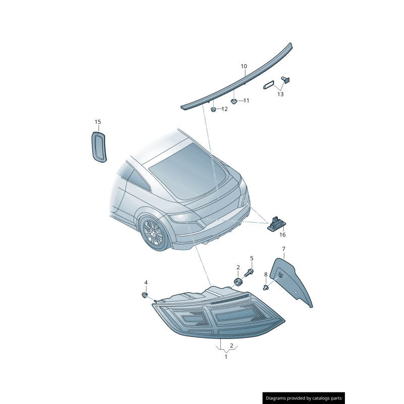 Troisième feu stop supplémentaire - Pièces d'origine Audi 8S0945097