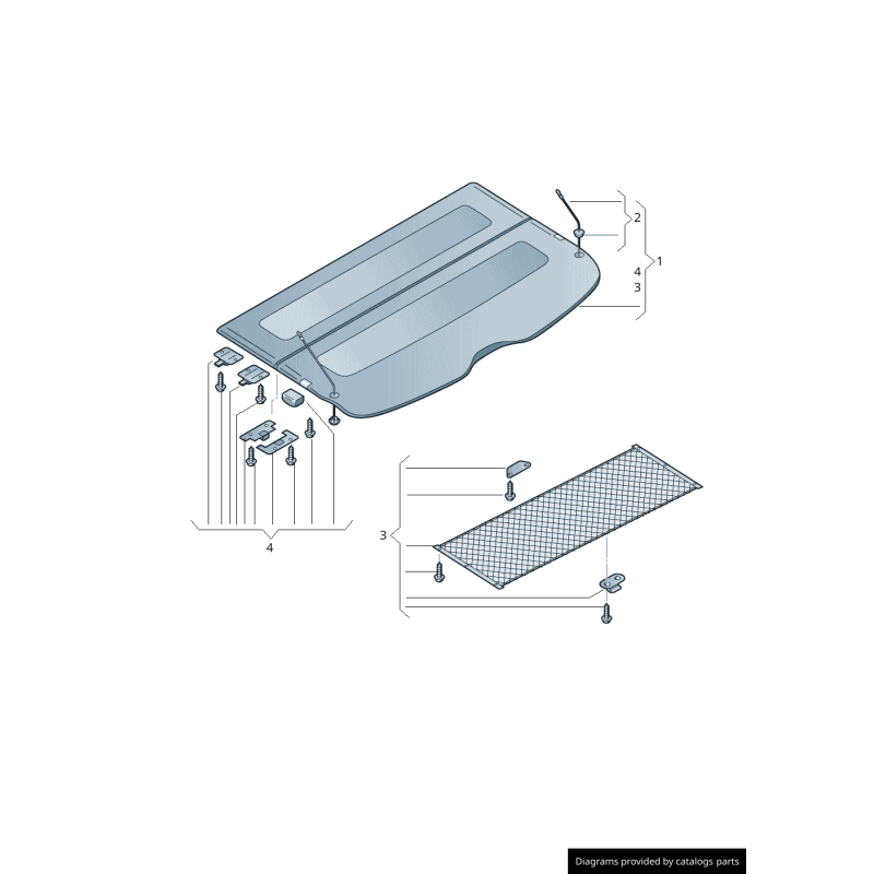 Couvercle d'étagère à bagages de coffre noir - Pièces d'origine Audi 8R0867769FAJ6.