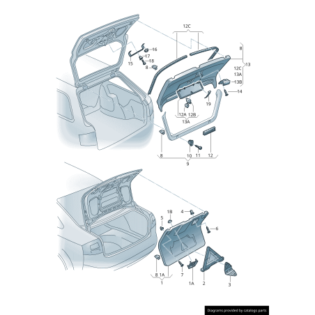 Triangle d'avertissement de coffre - Pièces d'origine Audi 4B5860251E Triangle d'avertissement de coffre - Pièces d'origine Audi 4B5860251E