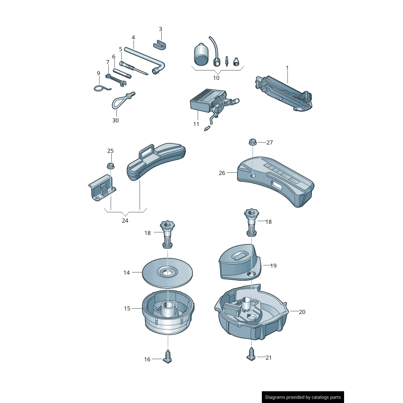 Cric à ciseaux pour voiture - Pièces d'origine Audi 8E0011031N
