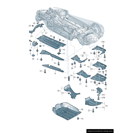 Revêtement de garniture de sous-carrosserie, couverture de doublure droite coté passager - Pièces d'origine Audi 8E0825208K. Revêtement de garniture de sous-carrosserie, couverture de doublure droite coté passager - Pièces d'origine Audi 8E0825208K.
